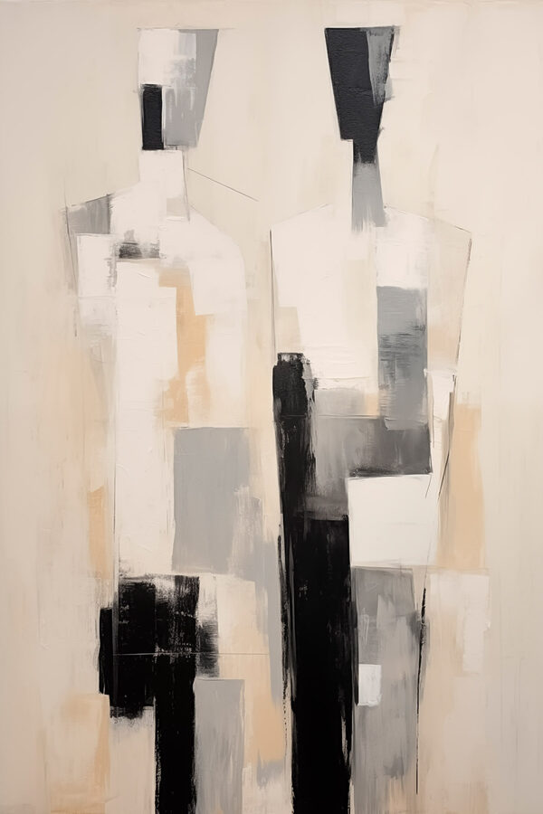 Painting of a couple of people
