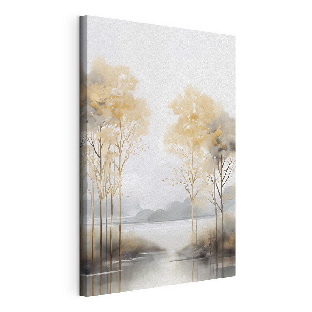 Painting of trees and water