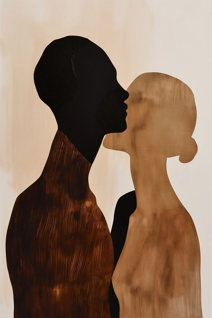 Man and woman kissing