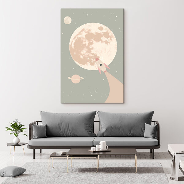 Quadri Razzo che sorvola la Luna (COD: s47067) Quadri Quadri Razzo che sorvola la Luna (COD: s47067)