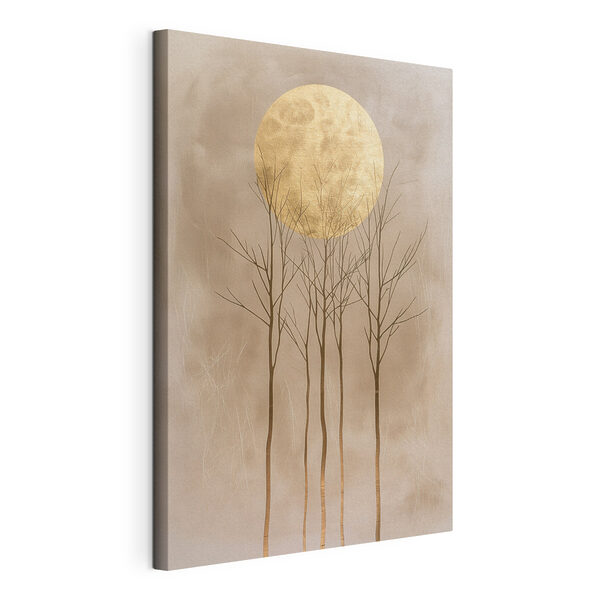 Quadri Quadri Gruppo di alberi con una grande luna gialla (COD: s47083)