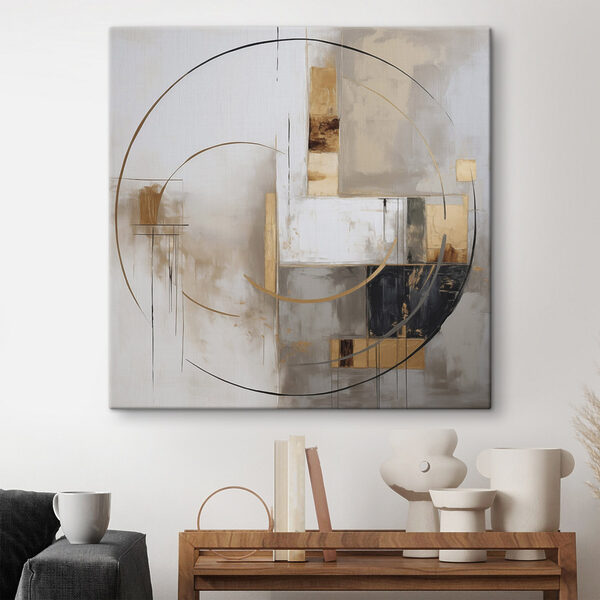 Painting of a circle and squares