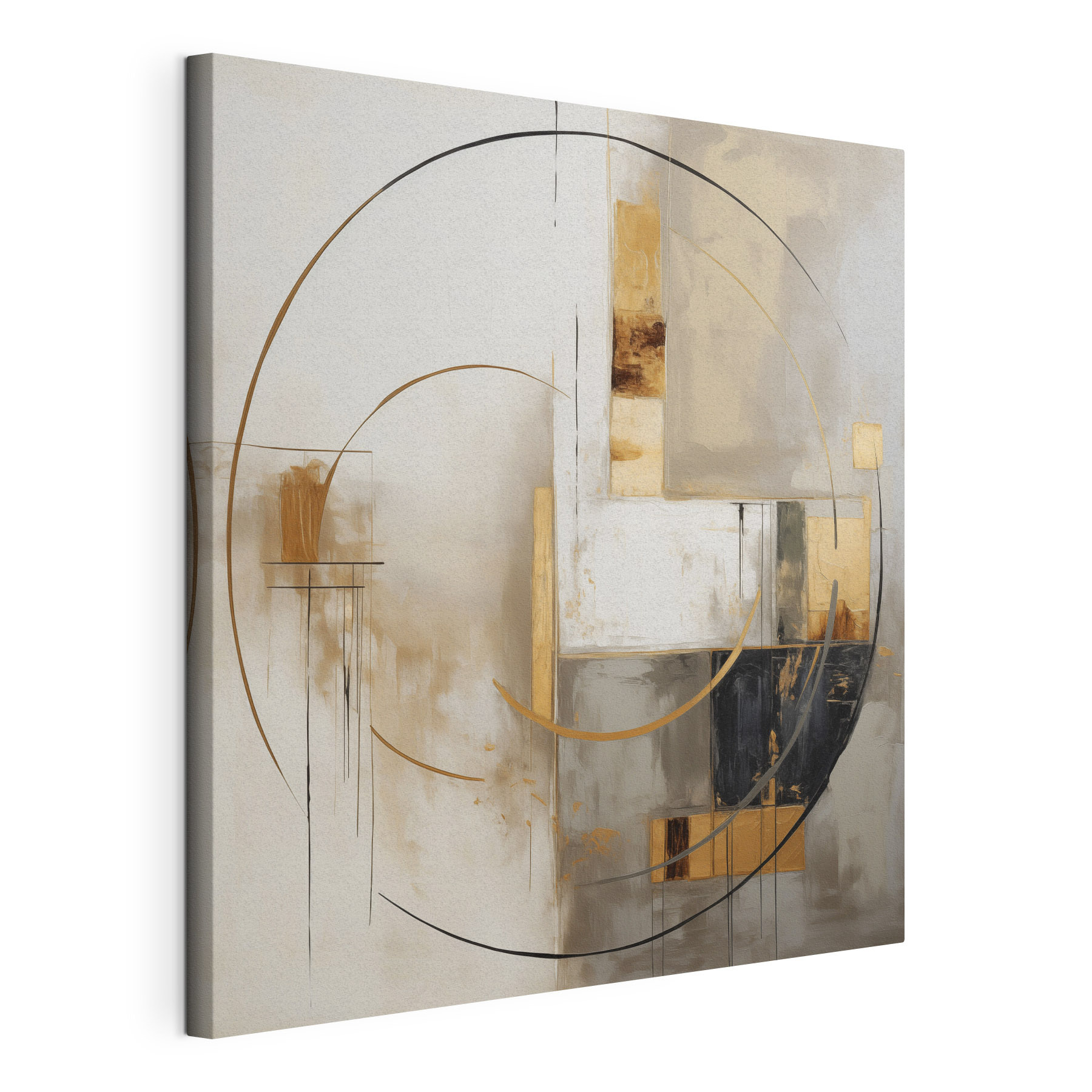Painting of a circle and squares