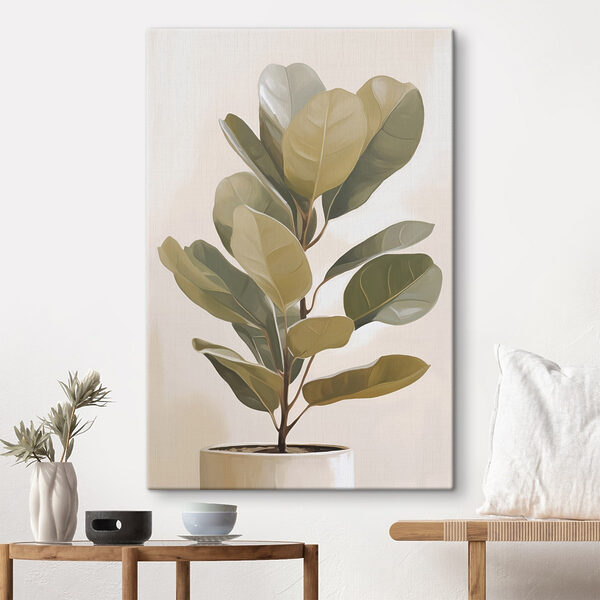 Fresh green leaves in a planter
