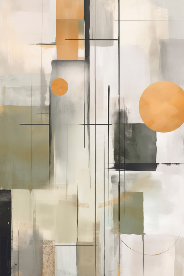 Painting of a white and grey art