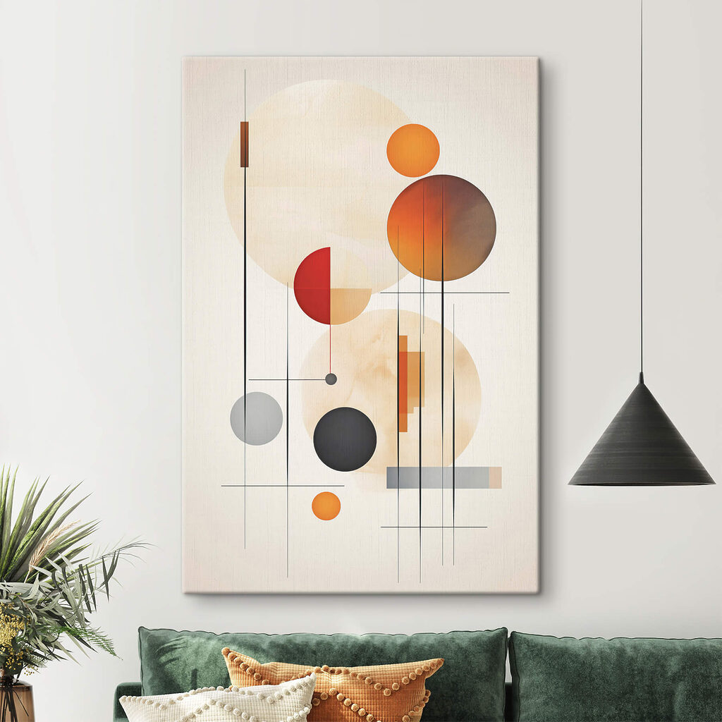 Abstract shapes and warm colors blend