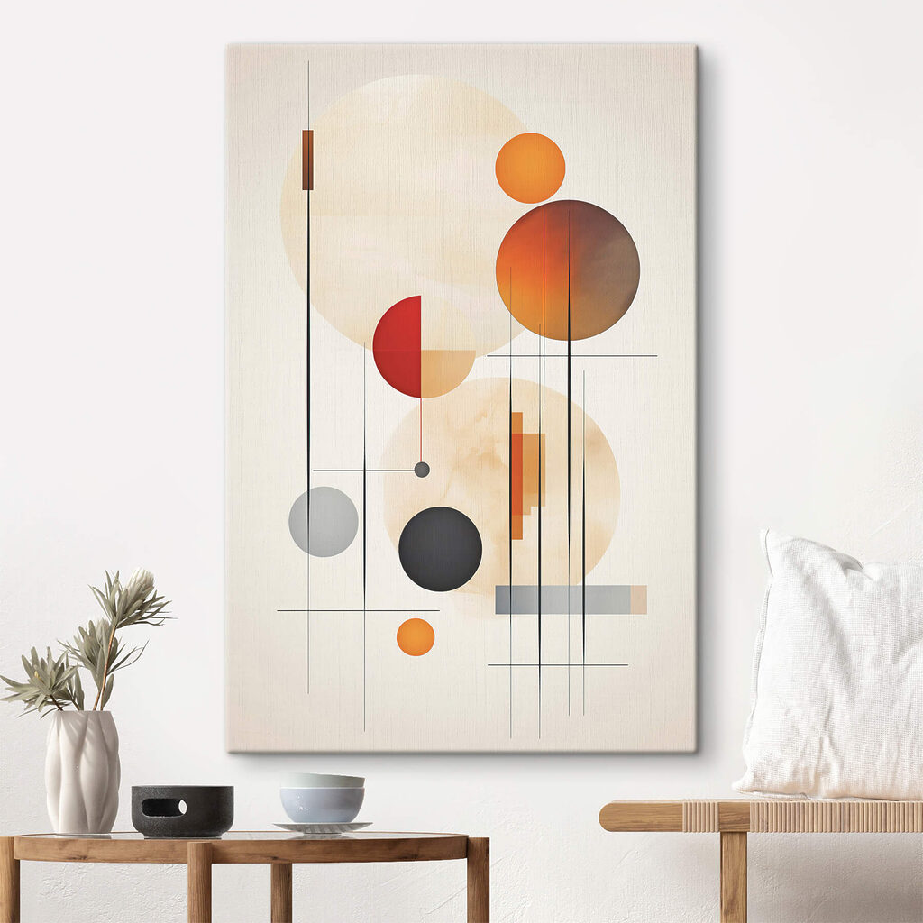 Abstract shapes and warm colors blend
