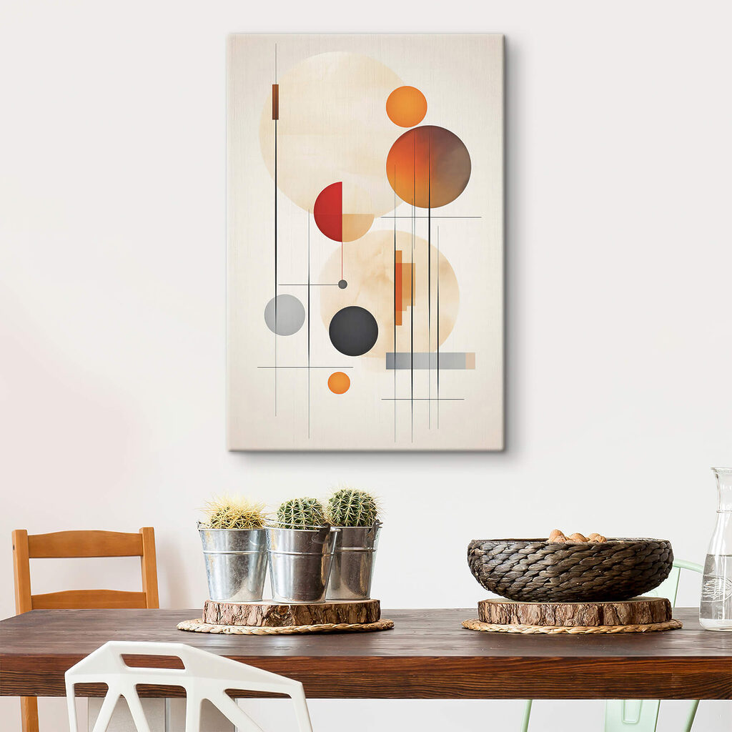 Abstract shapes and warm colors blend