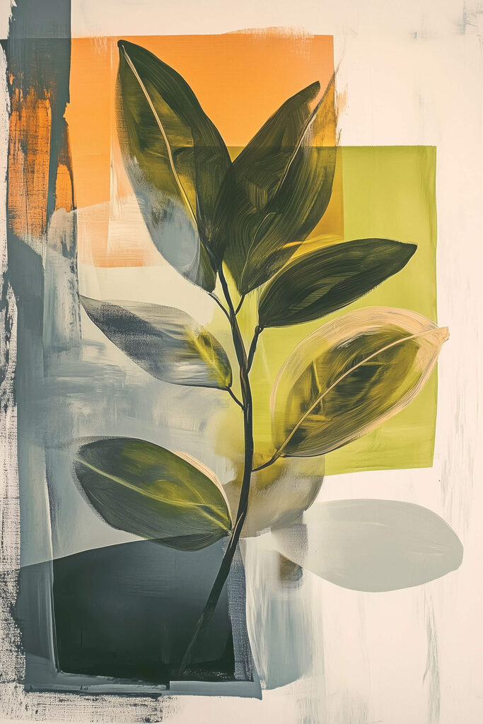 Painting of a leafy plant Painting of a leafy plant