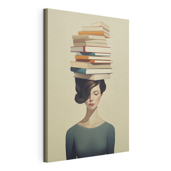 Quadri Donna con una pila di libri sulla testa (COD: s47334) Quadri Quadri Donna con una pila di libri sulla testa (COD: s47334)
