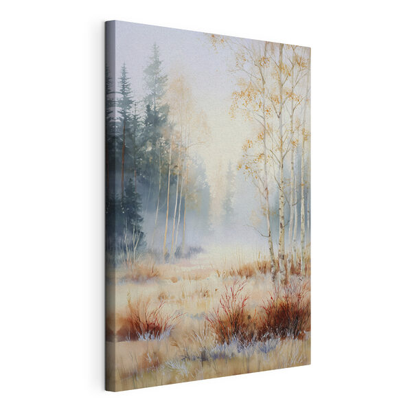 Quadri Dipinto raffigurante una foresta con alberi e nebbia (COD: s47130) Quadri Quadri Dipinto raffigurante una foresta con alberi e nebbia (COD: s47130)