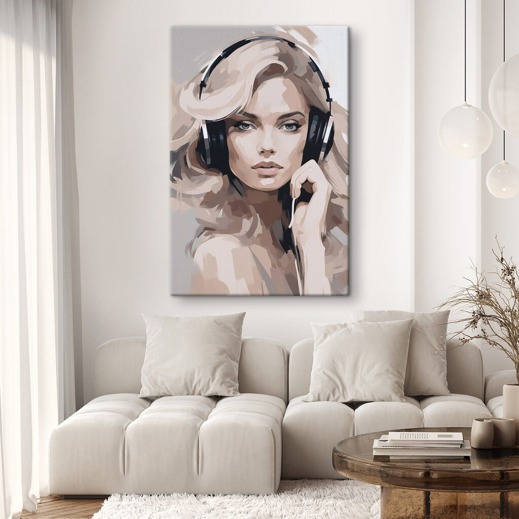 Woman wearing headphones