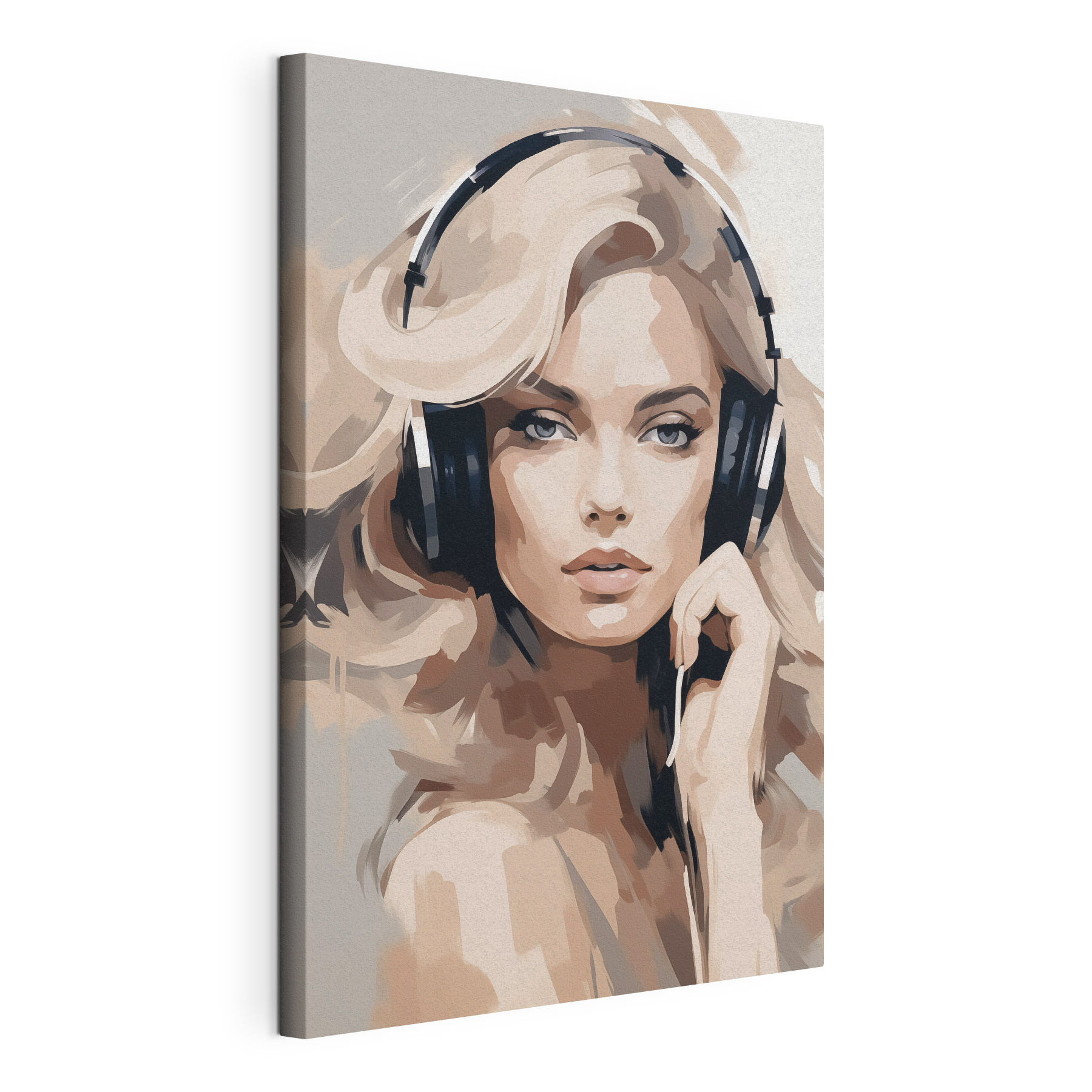 Woman wearing headphones