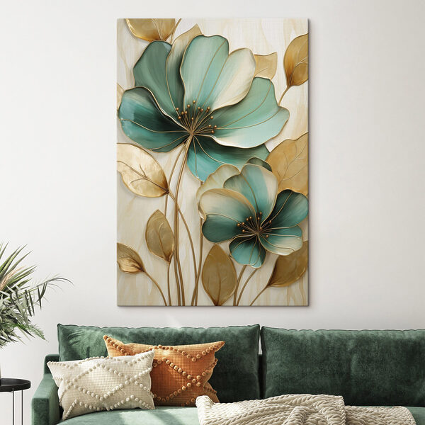 Quadri Quadri Arte floreale con elementi di design eleganti (COD: s47418)