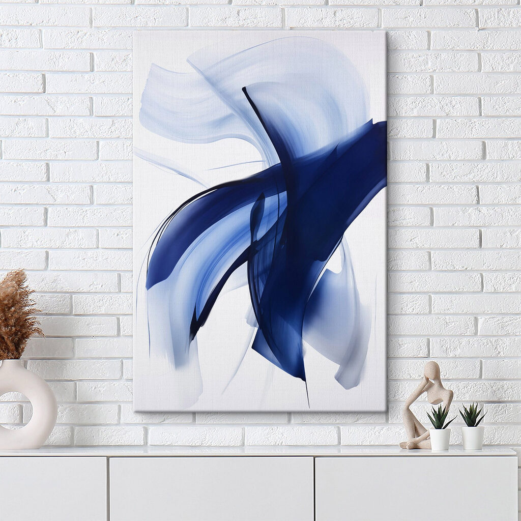 Blue and white swirls
