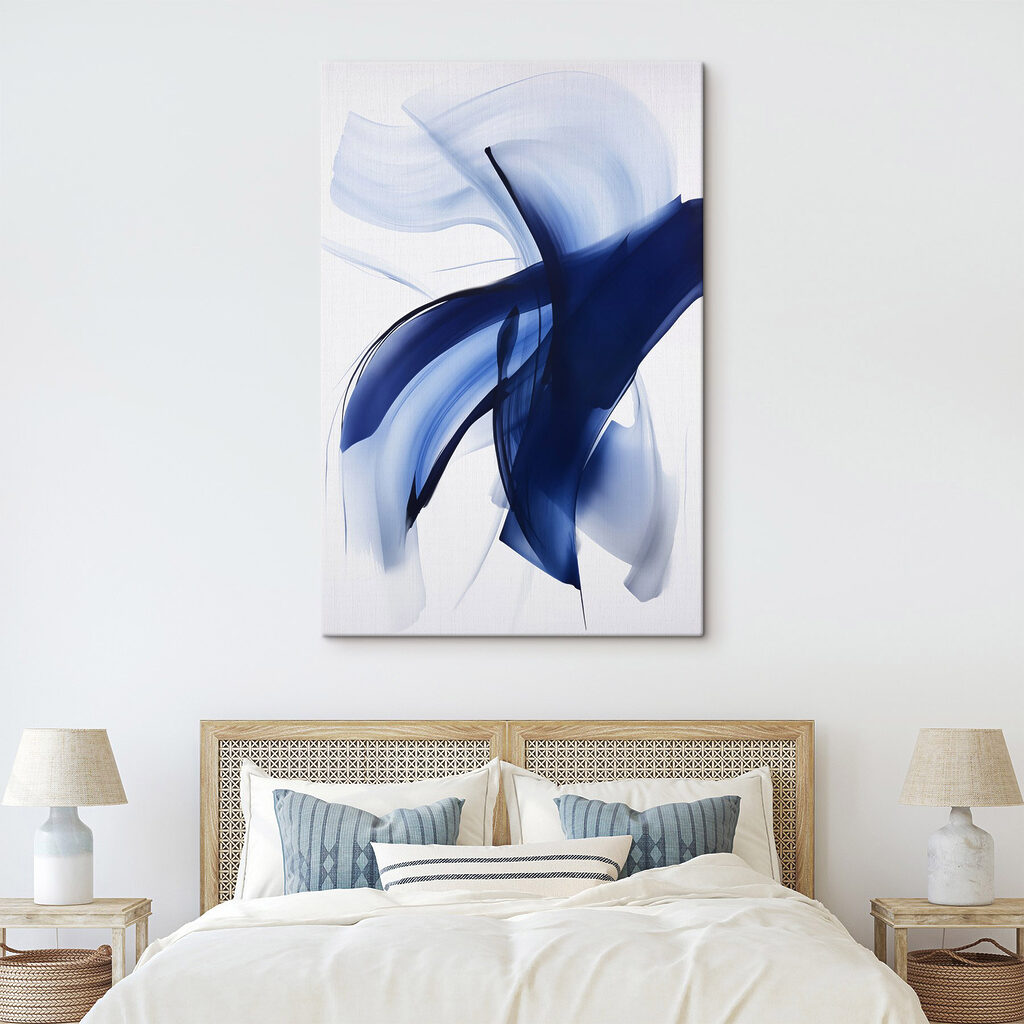 Blue and white swirls