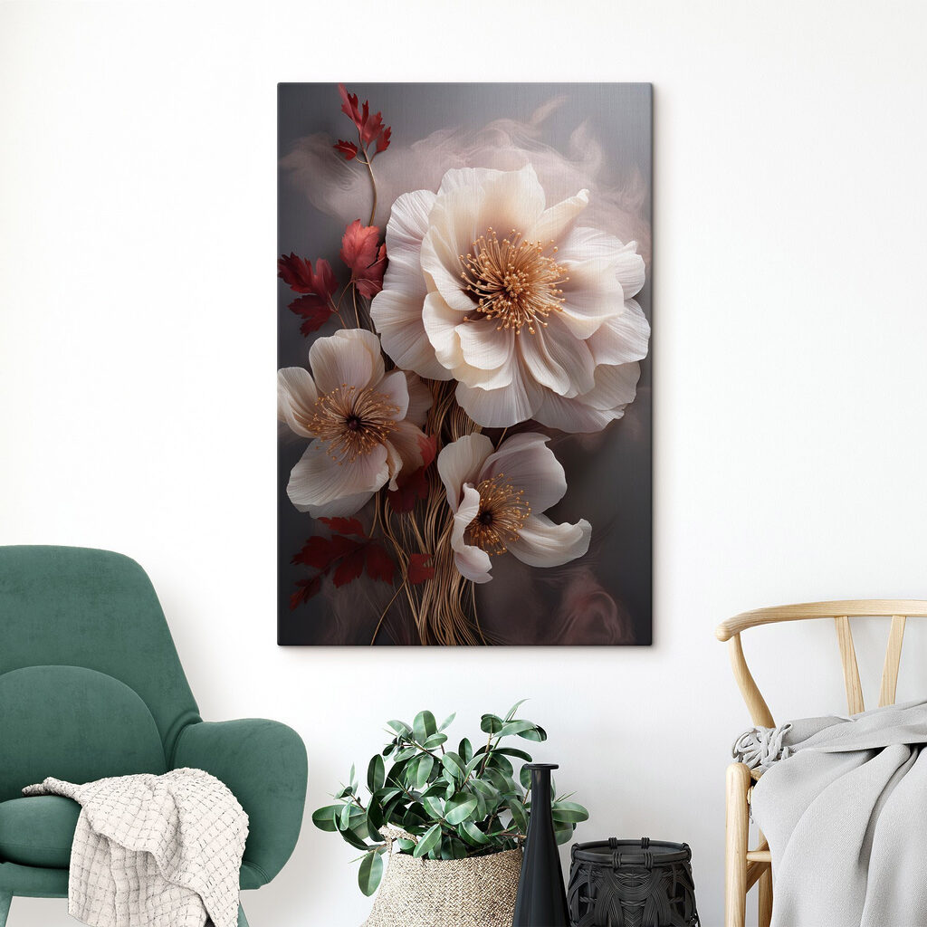 - Elegant florals in soft hues - Elegant florals in soft hues
