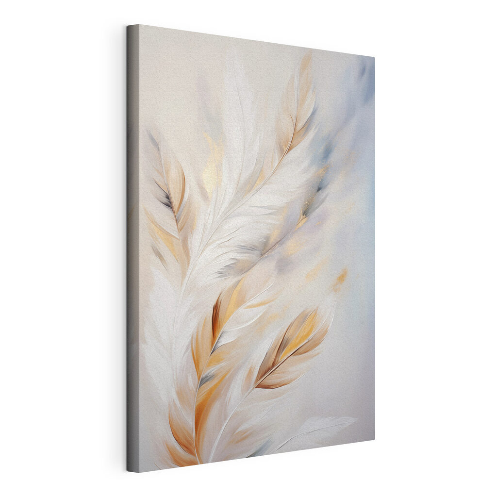 Soft feathers in warm hues blending