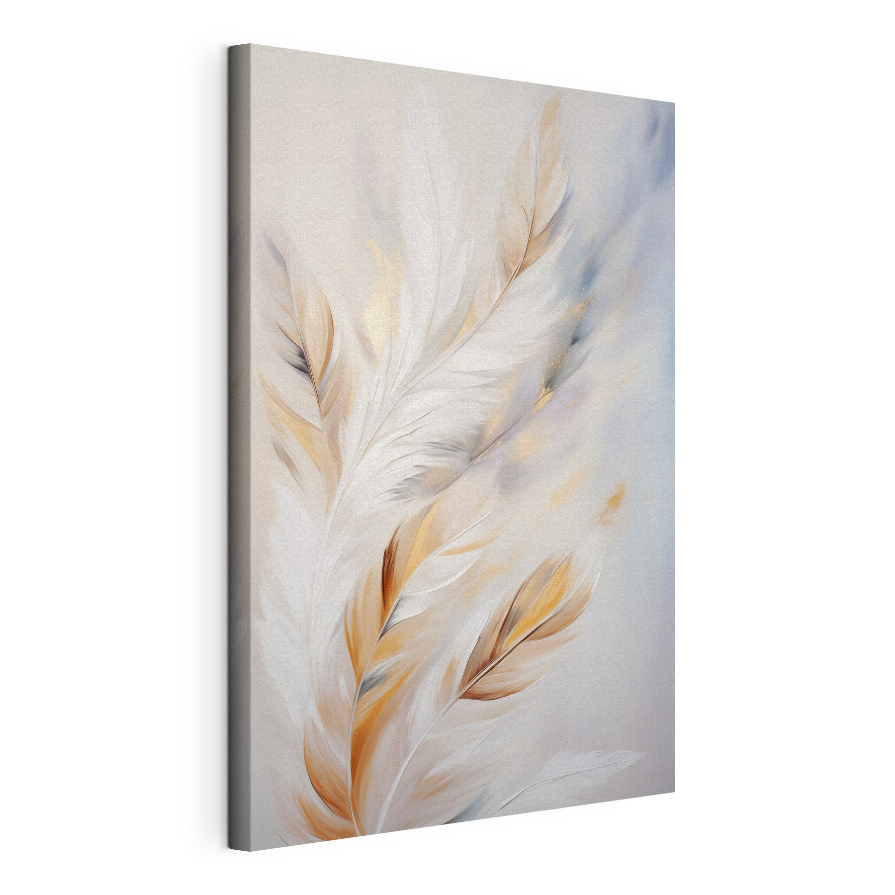 Soft feathers in warm hues blending