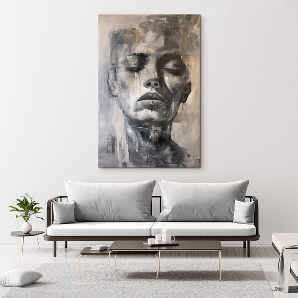 Painting of a woman's face