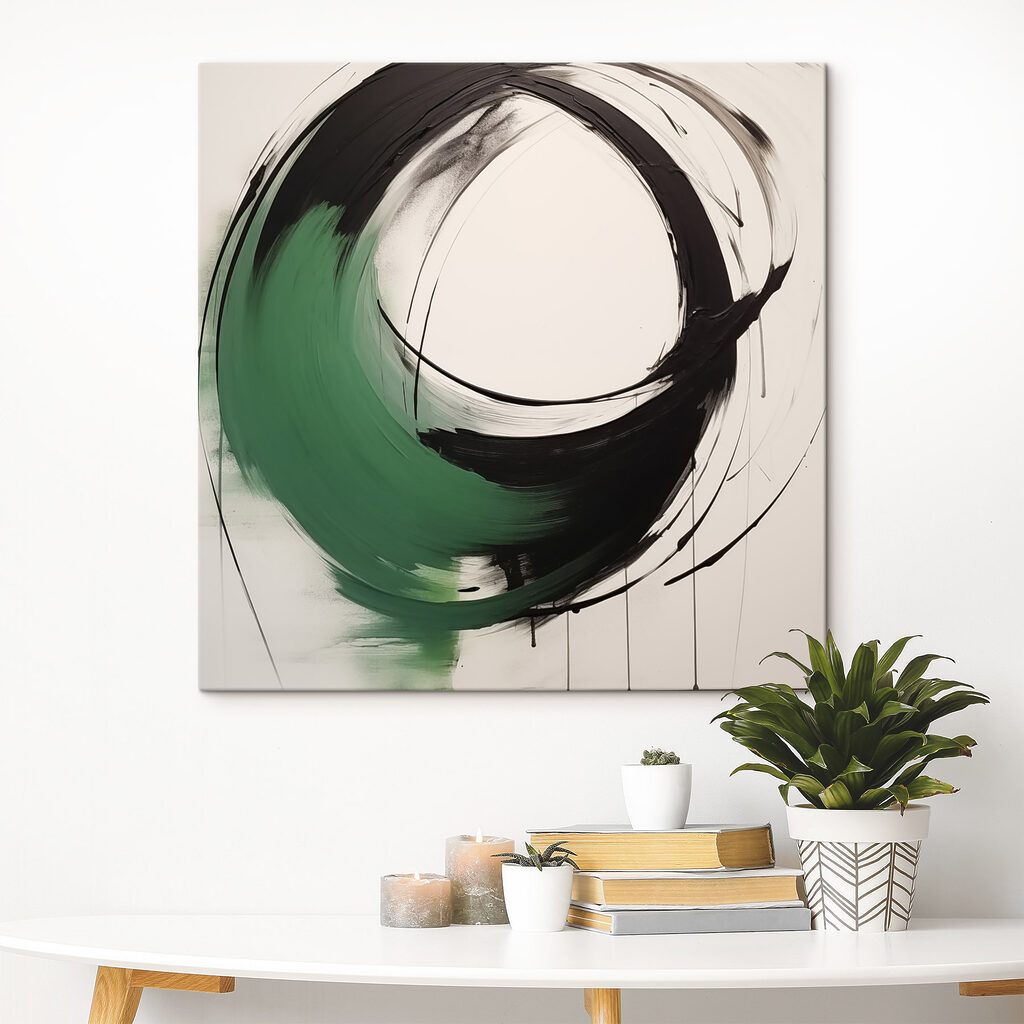 Black and green circle