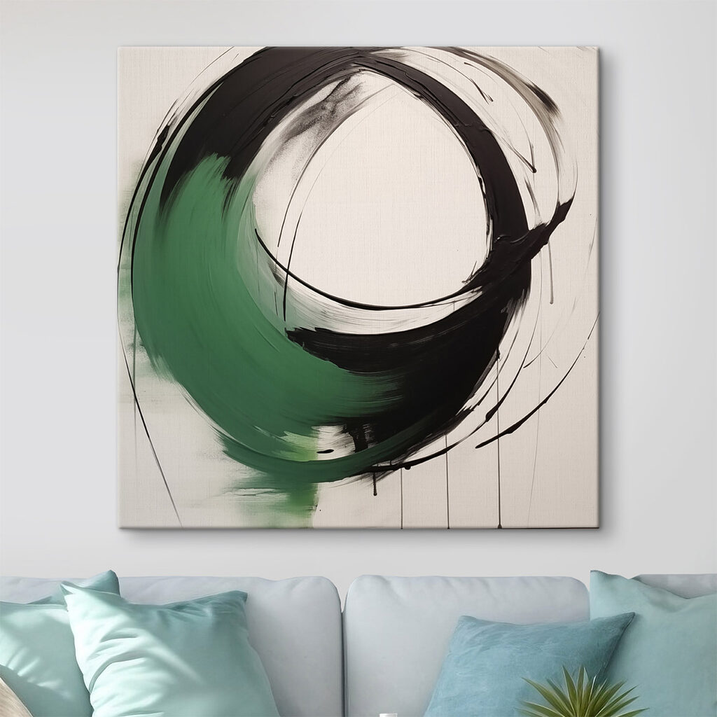 Black and green circle