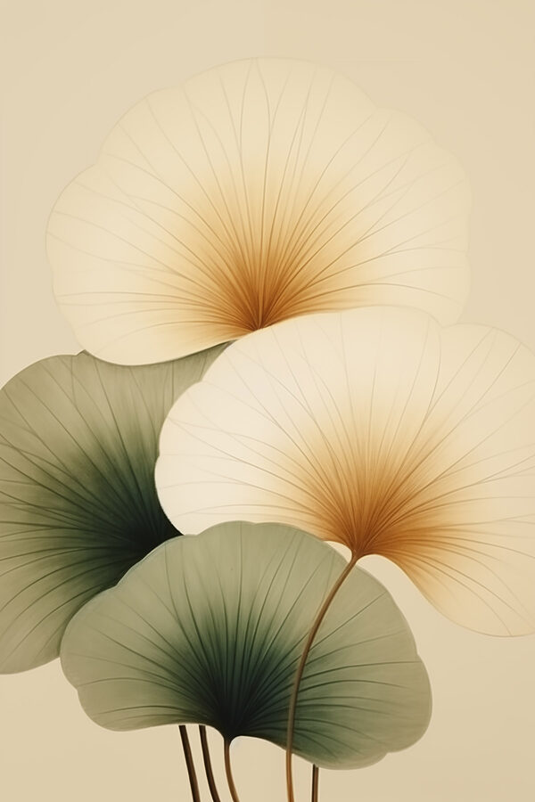 Delicate leaves, soft earth tones Delicate leaves, soft earth tones
