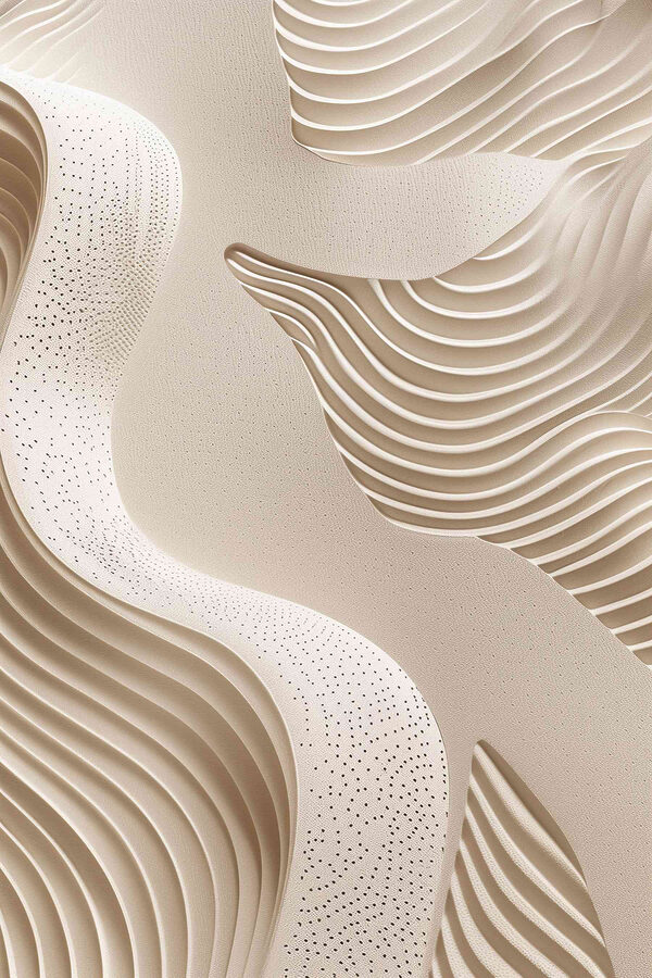 White and brown surface with wavy lines
