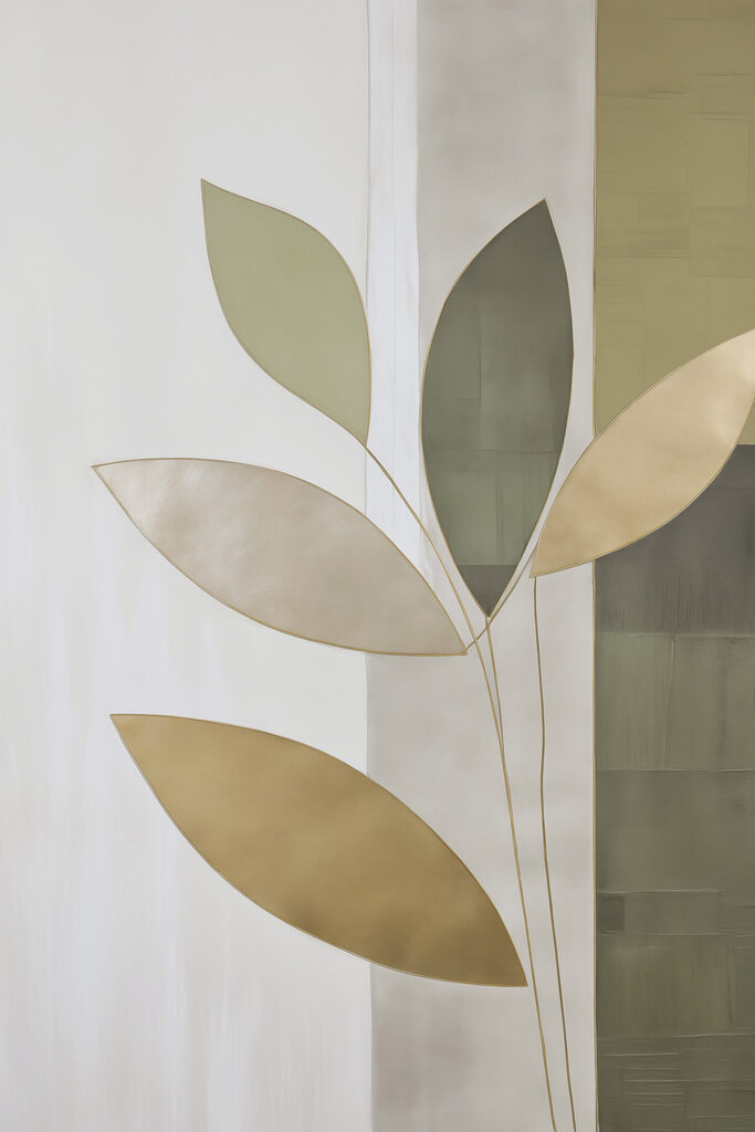 Painting of leaves on a wall Painting of leaves on a wall