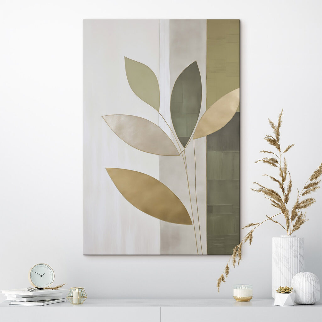 Painting of leaves on a wall Painting of leaves on a wall