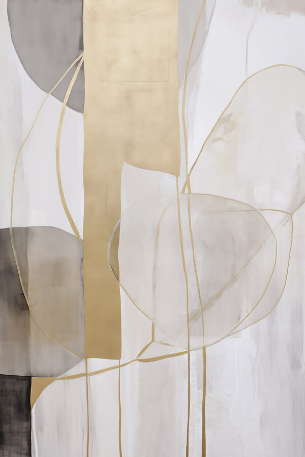 Painting of a white and grey art Painting of a white and grey art