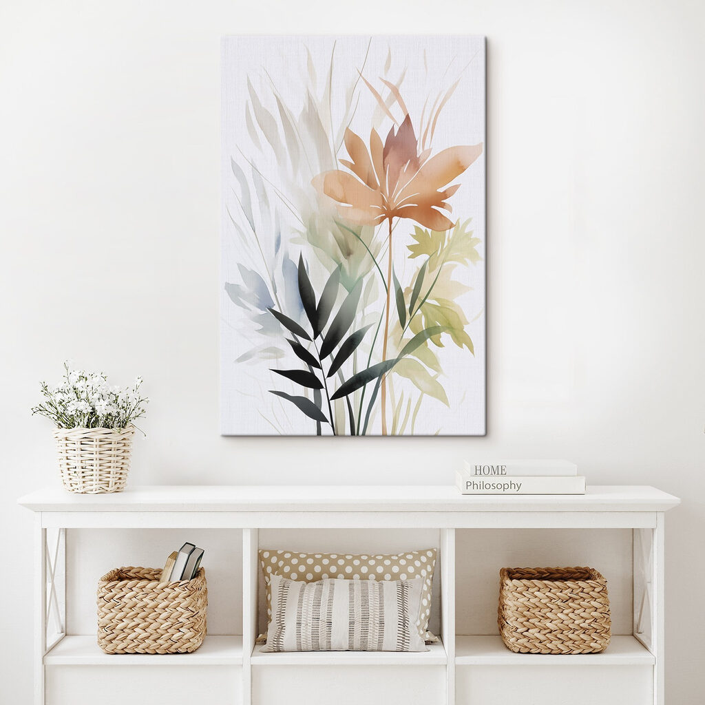 Painting of flowers and leaves Painting of flowers and leaves