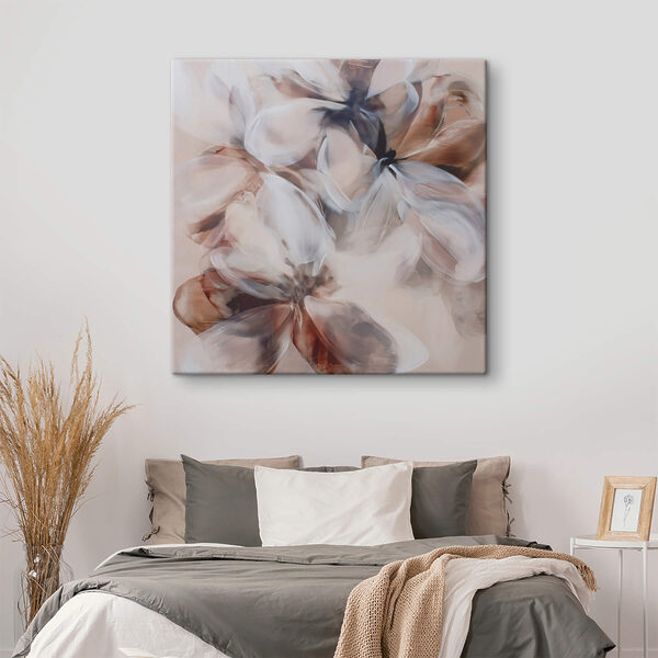 Painting of flowers on a white surface Painting of flowers on a white surface