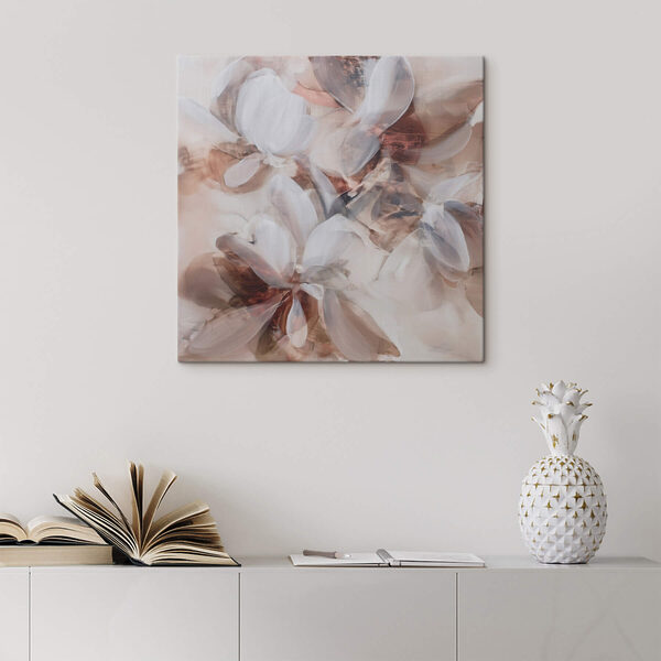 Painting of flowers on a white surface