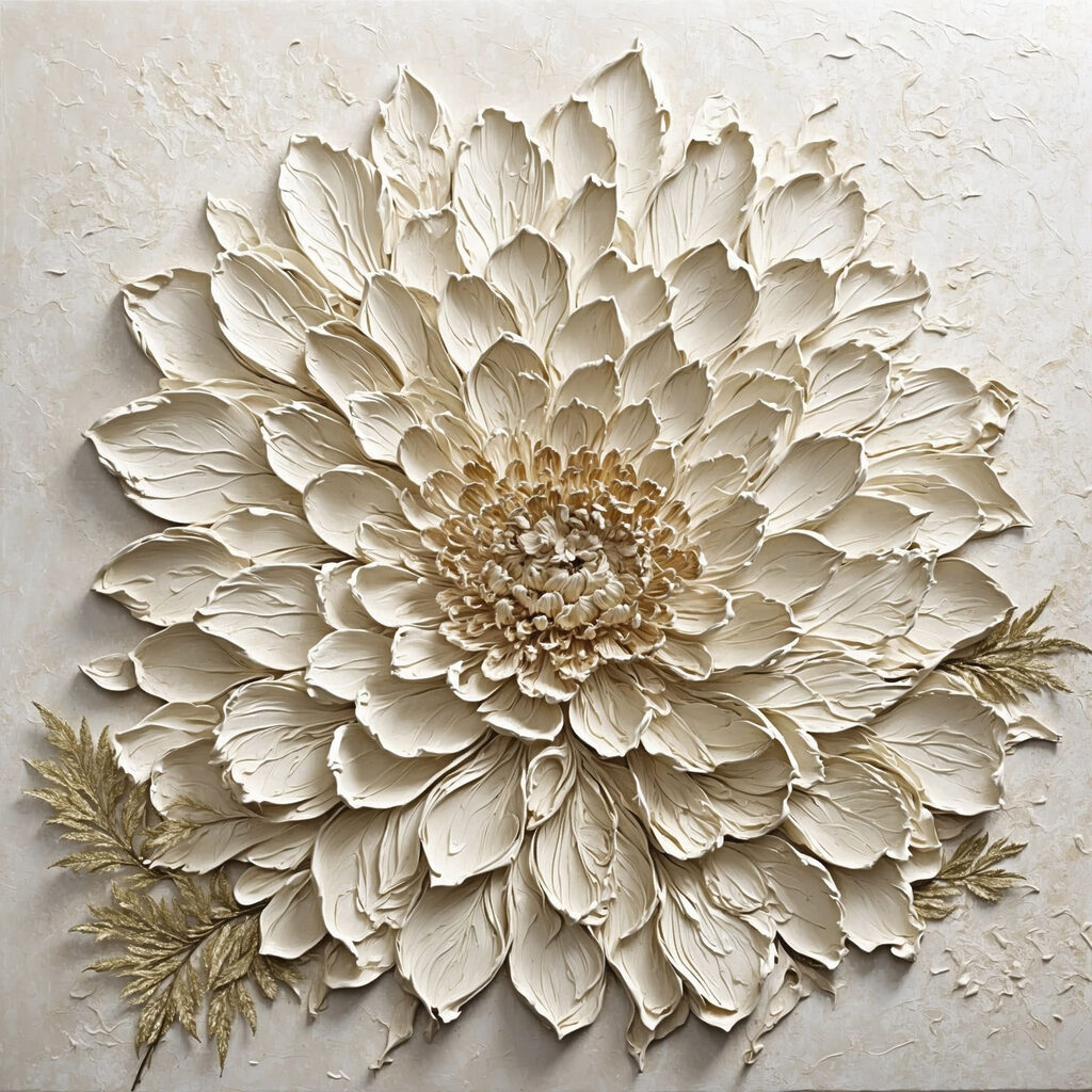 - Elegant floral relief art piece