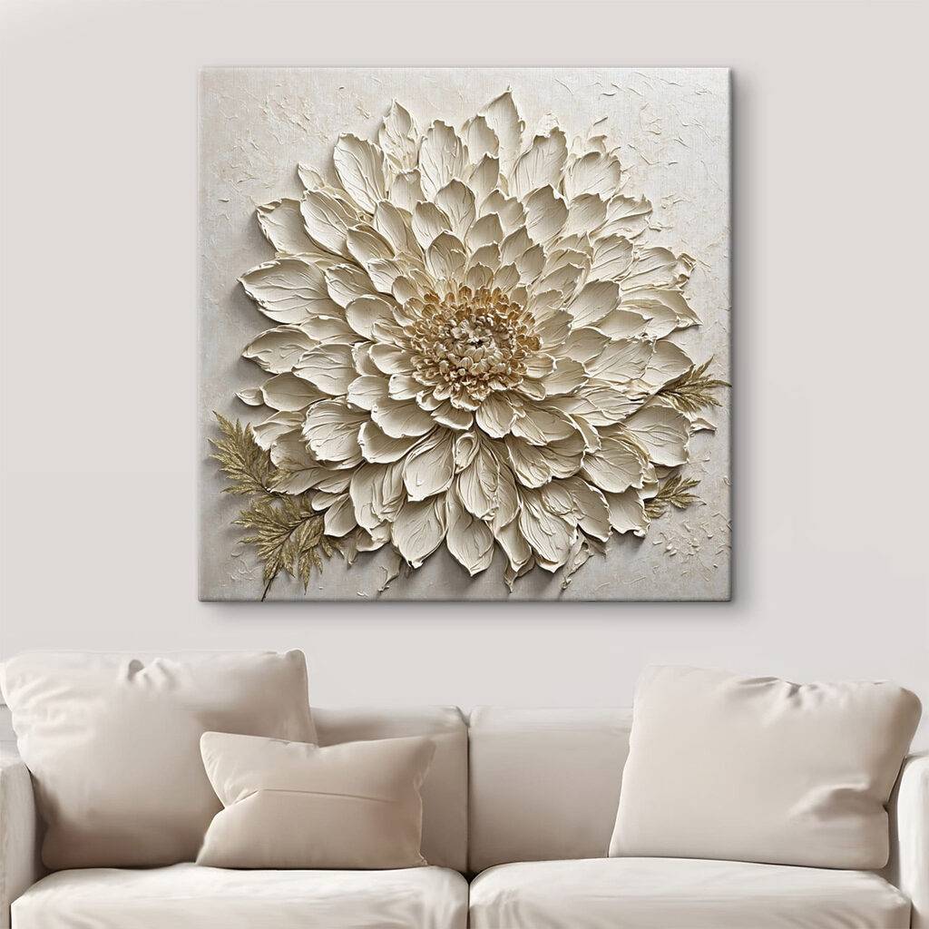 - Elegant floral relief art piece