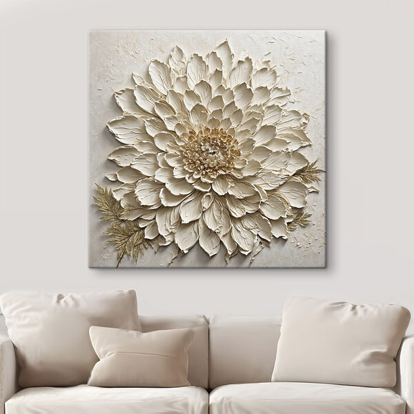 - Elegant floral relief art piece