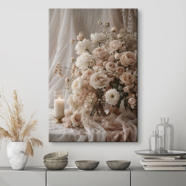 Quadri Quadri Vaso con fiori e una candela (COD: s47281)
