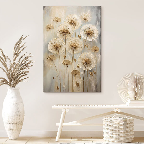 Quadri Quadri Dipinto di fiori su una superficie grigia (COD: s47282)