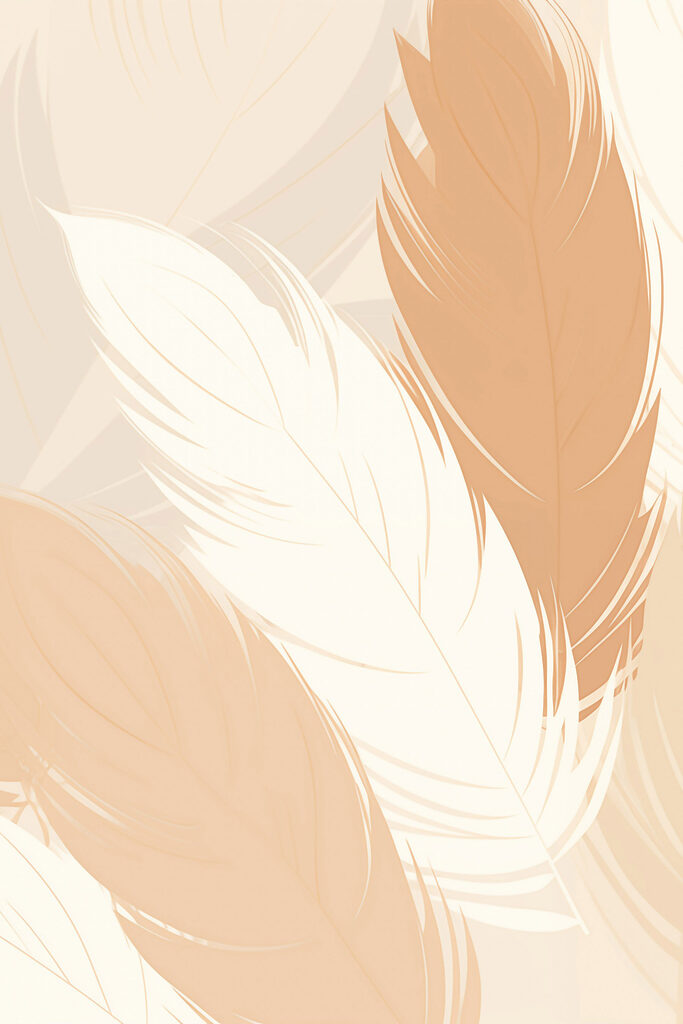 Group of feathers on a surface