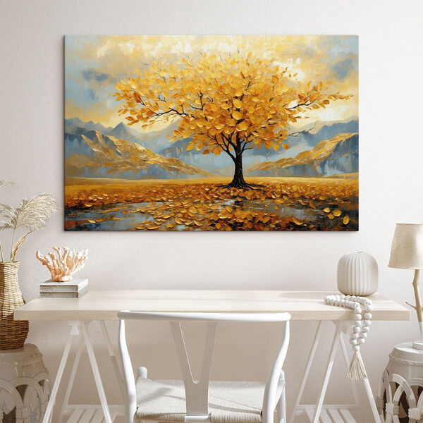 Quadri Albero con foglie gialle in un campo (COD: s47285) Quadri Quadri Albero con foglie gialle in un campo (COD: s47285)