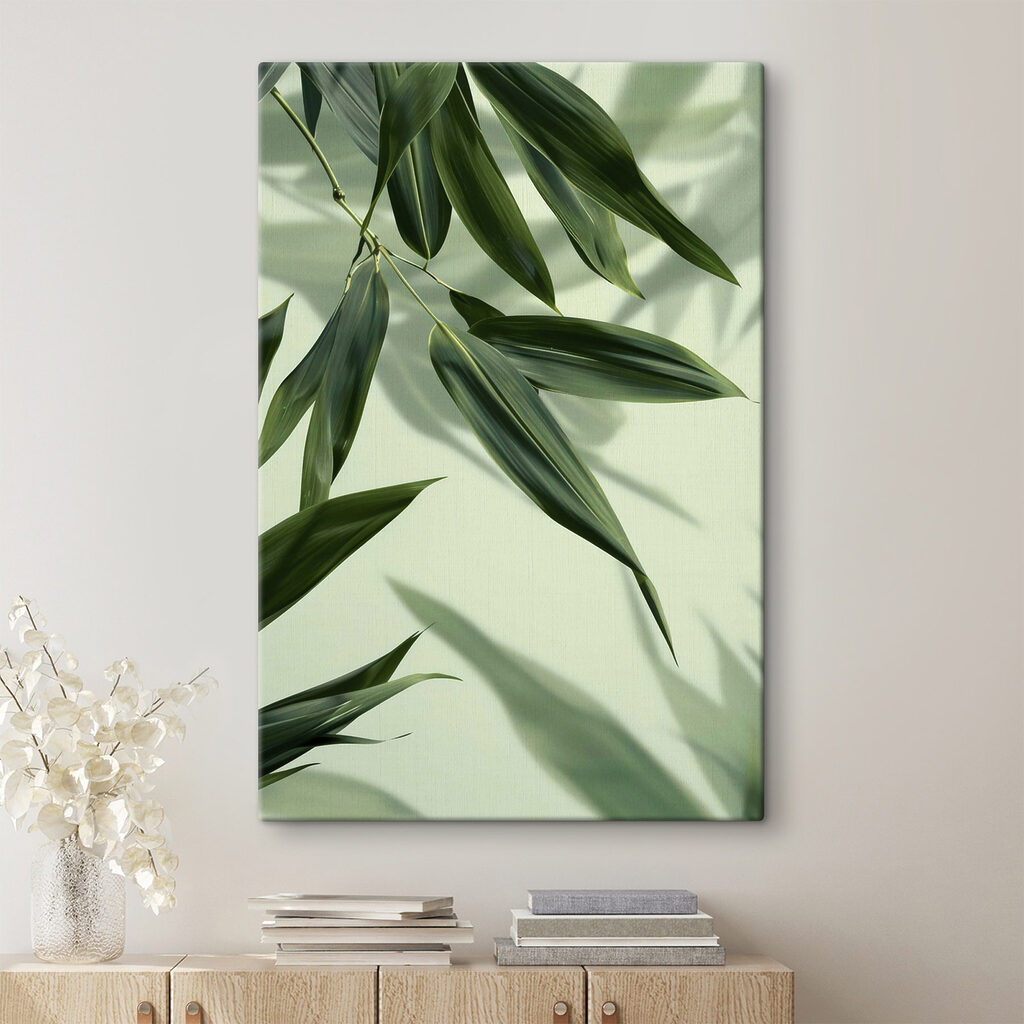 Lush leaves against soft backdrop