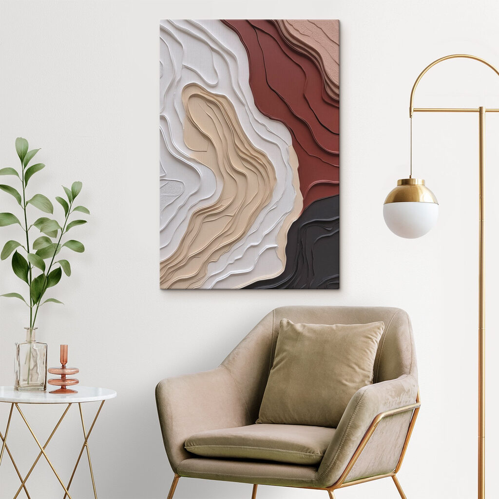 Artistic layers in warm, soft colors