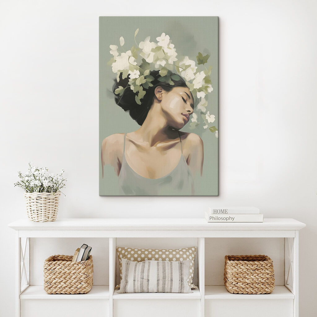 Woman with flowers in her hair Woman with flowers in her hair