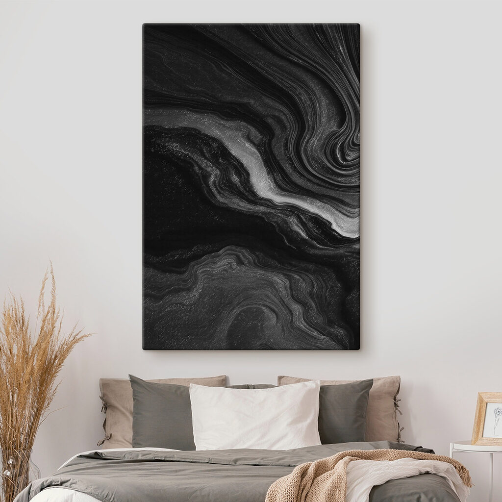 Black and white swirly surface