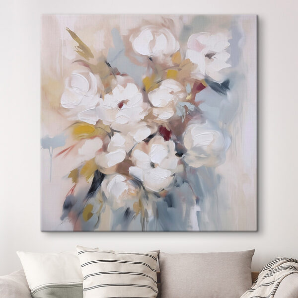Quadri Quadri Dipinto di fiori su una superficie bianca (COD: s48046)