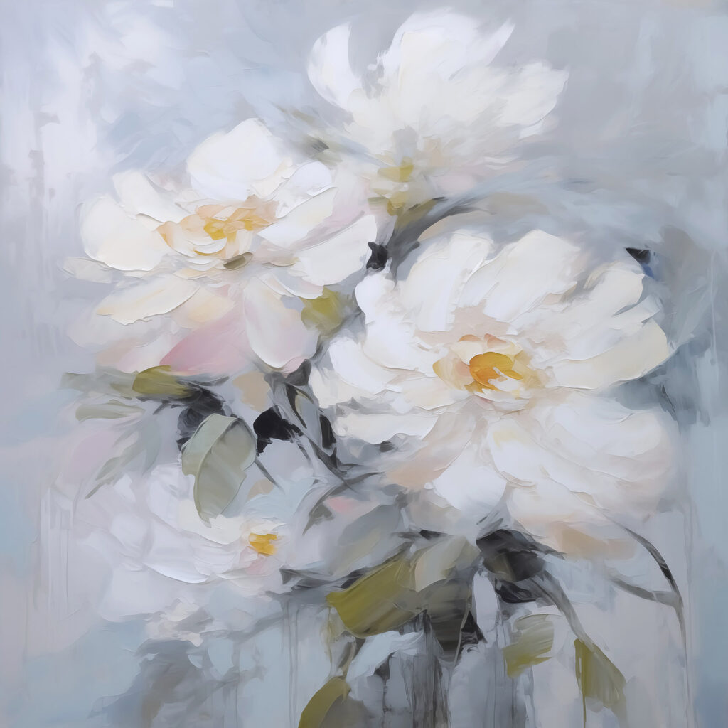 Painting of white flowers
