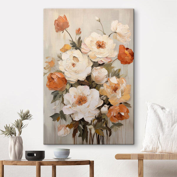 Quadri Quadri Dipinto di fiori su una superficie bianca (COD: s48135)
