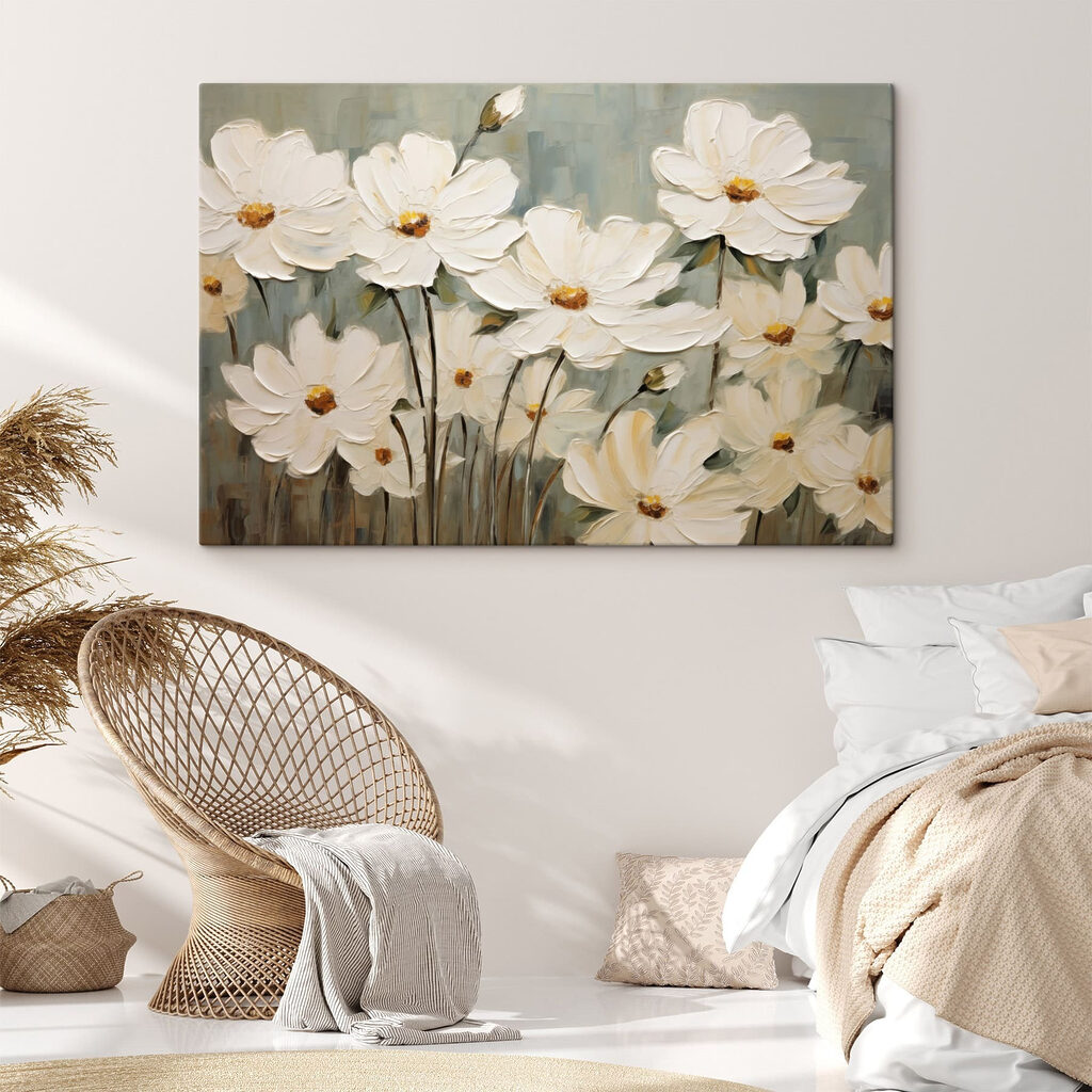 Painting of white flowers Painting of white flowers