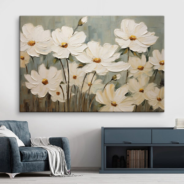 Painting of white flowers Painting of white flowers